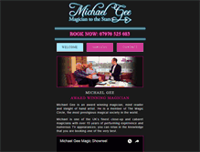 Tablet Screenshot of michaelgeemagic.com